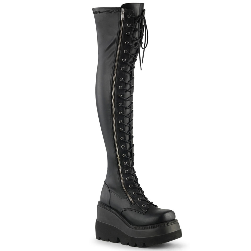 Black Over-the-Knee Platform Boots